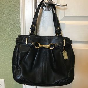 Coach Hamptons Leather Carryall Shoulder Bag